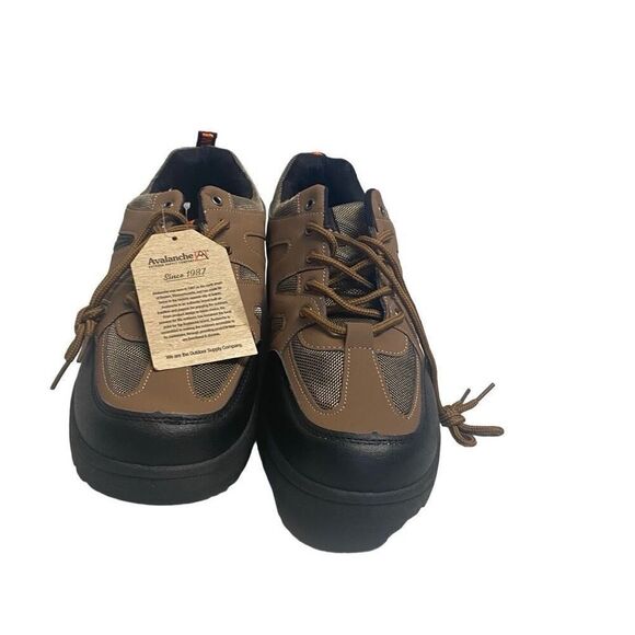 AVALANCHE Men’s Outdoor Hiking Shoes Lace Up Brown Black Size 8.5 New No Box - Picture 1 of 12